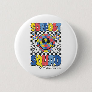 Badge Rond 5 Cm Soutien Sensibilisation sur l'autisme Smile Face B