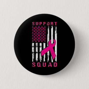 Badge Rond 5 Cm Soutien Squad Cancer du sein - Pink Support Squad