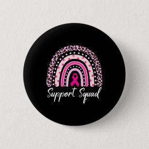 Badge Rond 5 Cm Soutien Squad Pink Arc-en-ciel Leopard Cancer du s