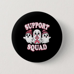 Badge Rond 5 Cm Soutien Squad Pink Ribbon Ghost Cancer du sein Awa