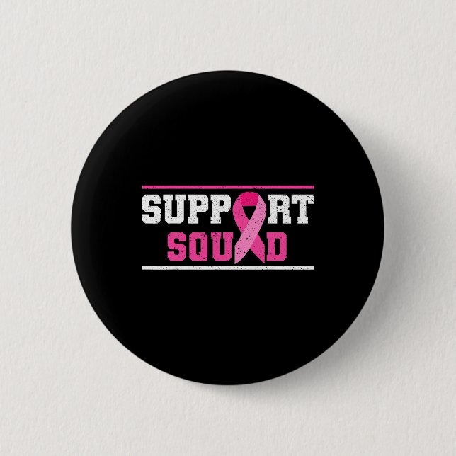 Badge Rond 5 Cm Soutien Squad Sensibilisation au cancer du sein Ru (Devant)