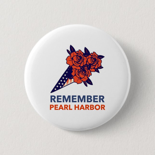 Badge Rond 5 Cm Souvenez-vous de Pearl Harbor (Devant)