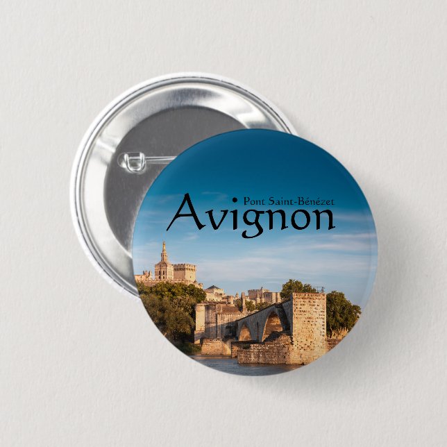 Badge Rond 5 Cm Souvenir d'Avignon (Devant & derrière)