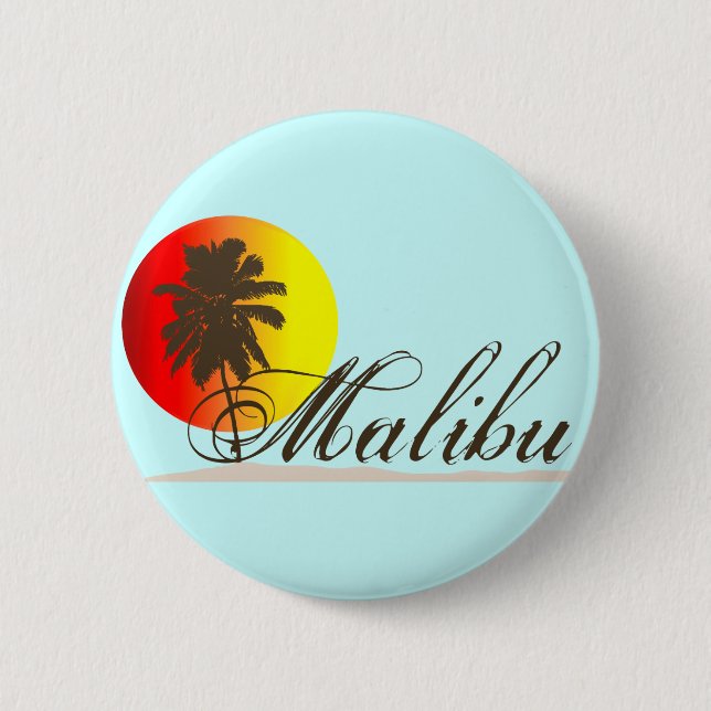 Badge Rond 5 Cm Souvenir de Malibu la Californie (Devant)