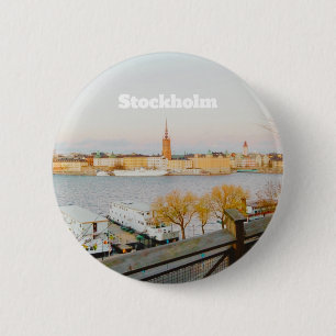 Badge Rond 5 Cm Souvenir de Stockholm, Suède