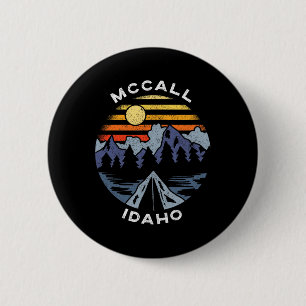 Badge Rond 5 Cm Souvenir de vacances de camping dans les montagnes