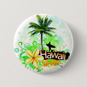 Badge Rond 5 Cm Souvenir de voyage de vacances d'Hawaï