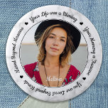 Badge Rond 5 Cm Souvenir funèbre Soutenir la photo commémorative<br><div class="desc">Honore ton bien-aimé avec un bouton de funérailles photo mémorial personnalisé. Cette tenue de bouton funéraire commémoratif unique est le cadeau parfait pour vous, votre famille ou vos amis pour rendre hommage à votre être aimé. Nous espérons que votre bouton commémoratif vous apportera paix, joie et bons souvenirs. Parfait pour...</div>