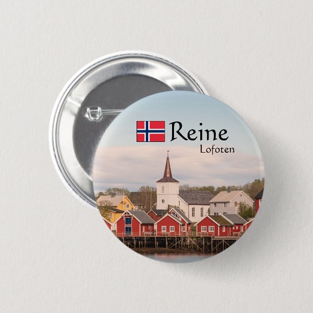 Badge Rond 5 Cm Souvenir Reine Lofoten (Devant & derrière)