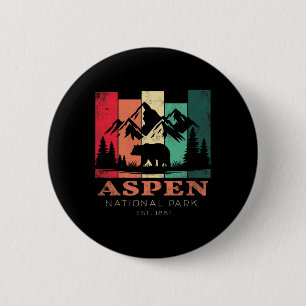 Badge Rond 5 Cm Souvenir Rétro Vintage Aspen Colorado Enfants Rand
