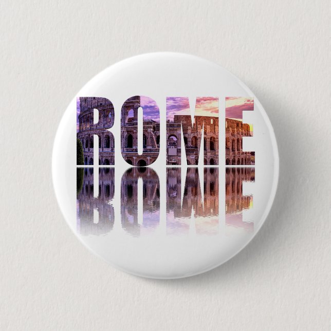Badge Rond 5 Cm souvenir texte Rome (Devant)