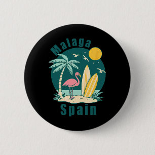 Badge Rond 5 Cm Souvenirs Malaga Espagne Espagne Voyage Vacances H