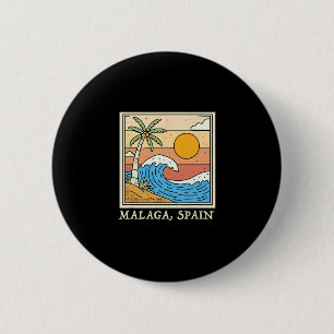 Badge Rond 5 Cm Souvenirs Malaga Espagne Espagne Voyage Vacances H