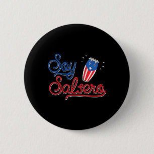 Badge Rond 5 Cm Soy Salsero - Danseuse de Salsa Boricua Porto Rico