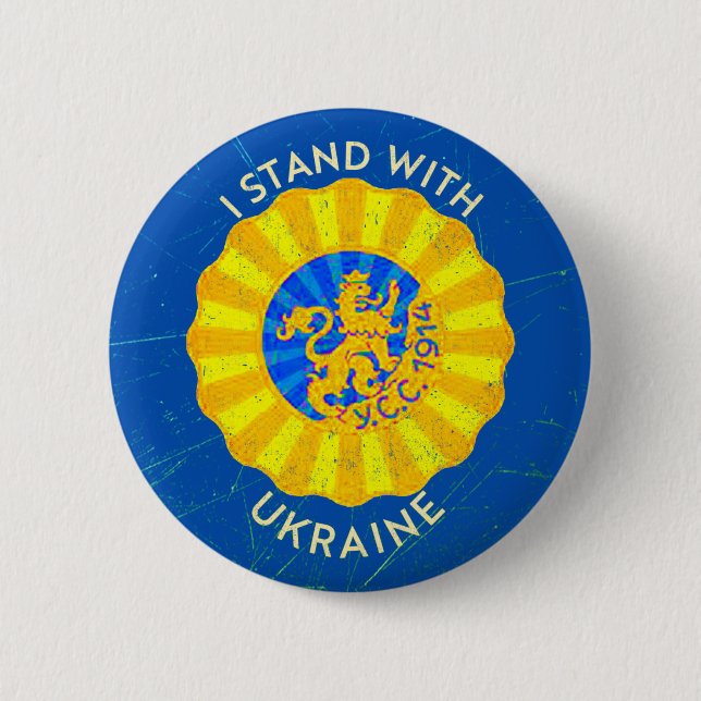 Badge Rond 5 Cm Soyez Avec L'Ukraine, Un Fleuriste-Riche Ukrainien (Devant)