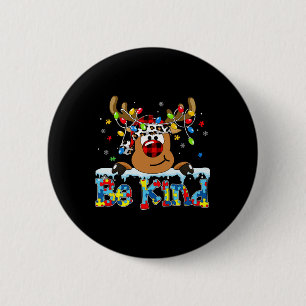 Badge Rond 5 Cm Soyez comme Reindeer Red Plaid Puzzle Sensibilisat