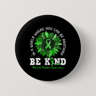 Badge Rond 5 Cm Soyez en forme de ruban vert Tournesol Tournesol s