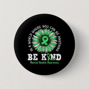 Badge Rond 5 Cm Soyez en forme de ruban vert Tournesol Tournesol s