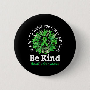 Badge Rond 5 Cm Soyez en forme de ruban vert Tournesol Tournesol s