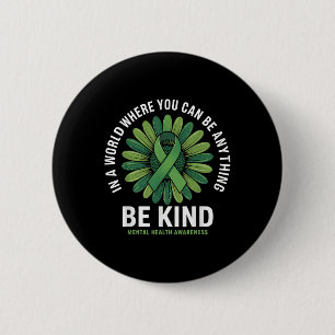 Badge Rond 5 Cm Soyez en forme de ruban vert Tournesol Tournesol s