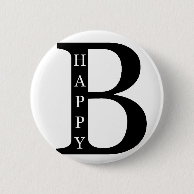 Badge Rond 5 Cm Soyez heureux (sur le noir d'intérieur…) (Devant)