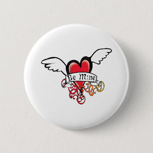 Badge Rond 5 Cm Soyez la mienne Valentine