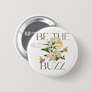 Badge Rond 5 Cm Soyez la rumeur Abeille botanique moderne pour l