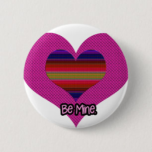 Badge Rond 5 Cm Soyez le coeur arc-en-ciel Valentine de la mine