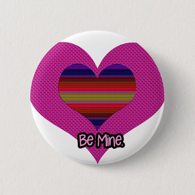 Badge Rond 5 Cm Soyez le coeur arc-en-ciel Valentine de la mine (Devant)