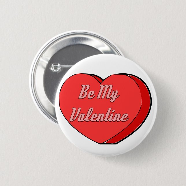 Badge Rond 5 Cm Soyez mes Valentines Dessin Coeur de bonbons (Devant & derrière)