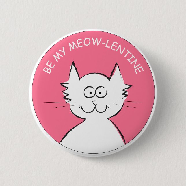 Badge Rond 5 Cm Soyez mon meow-lentine ! (Devant)