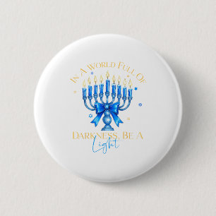 Badge Rond 5 Cm Soyez une lumière Hanukkah heureux Menorah Cadeau