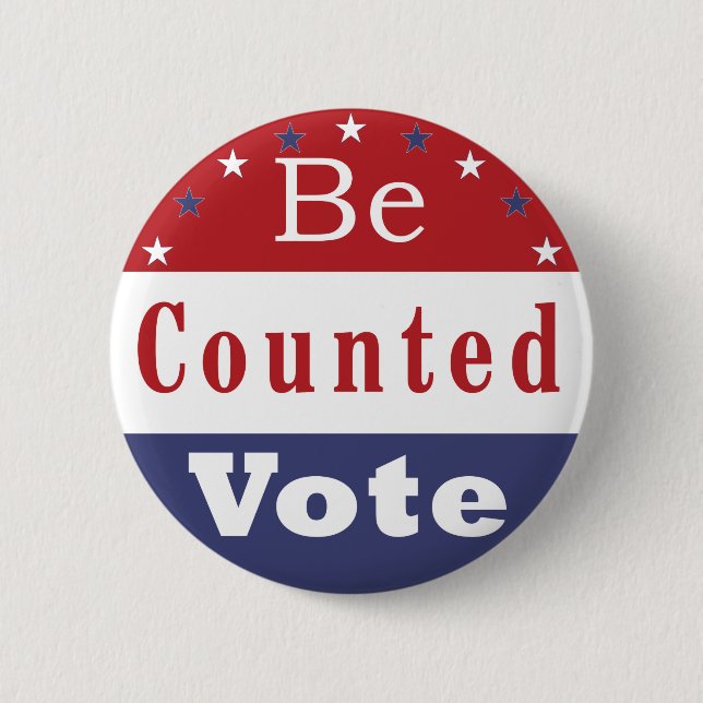 Badge Rond 5 Cm Soyez vote compté (Devant)
