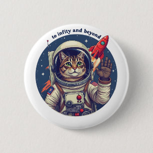 Badge Rond 5 Cm Space cat