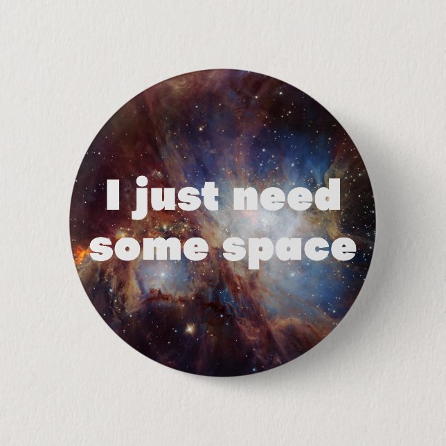 Badge Rond 5 Cm Space Geek Funny Button (Devant)