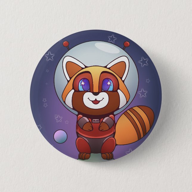 Badge Rond 5 Cm Space Panda Chippy ! (Devant)