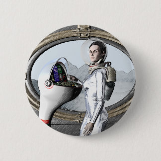 Badge Rond 5 Cm Spacegirl vintage