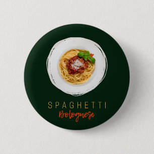 Badge Rond 5 Cm Spaghetti bolognaise pâtes nouilles chef gourmet