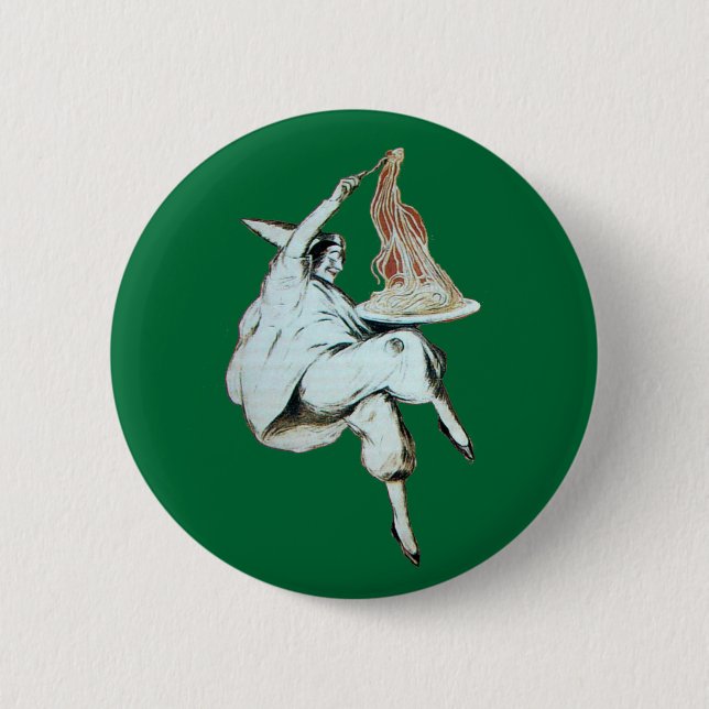 Badge Rond 5 Cm SPAGHETTI PARTY ITALIAN KITCHEN, RESTAURANT rouge (Devant)