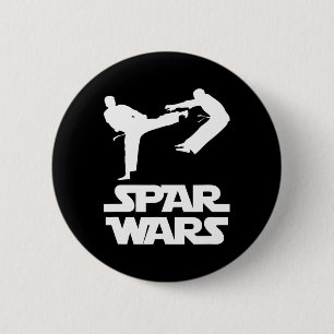 Badge Rond 5 Cm Spar Wars Citation Drôle Taekwondo Combattant Mma