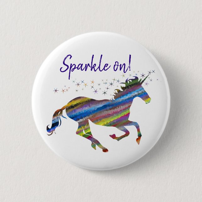 Badge Rond 5 Cm Sparkle !Unicorne (Devant)