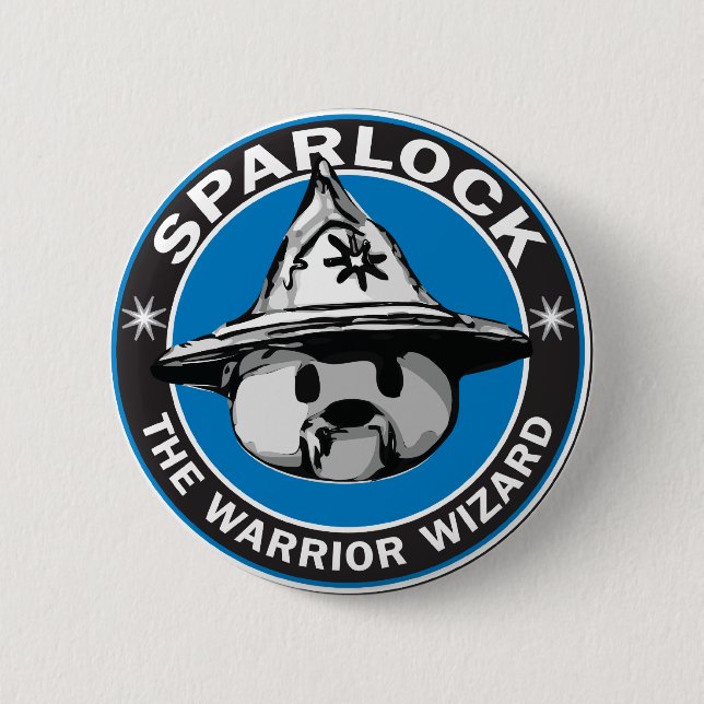 Badge Rond 5 Cm Sparlock le magicien de guerrier (Devant)
