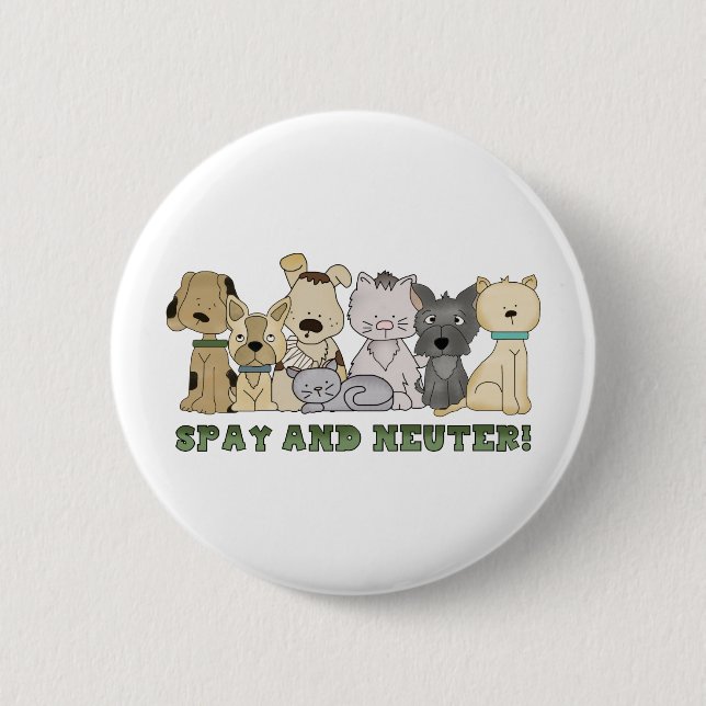 Badge Rond 5 Cm Spay et Neuter (Devant)