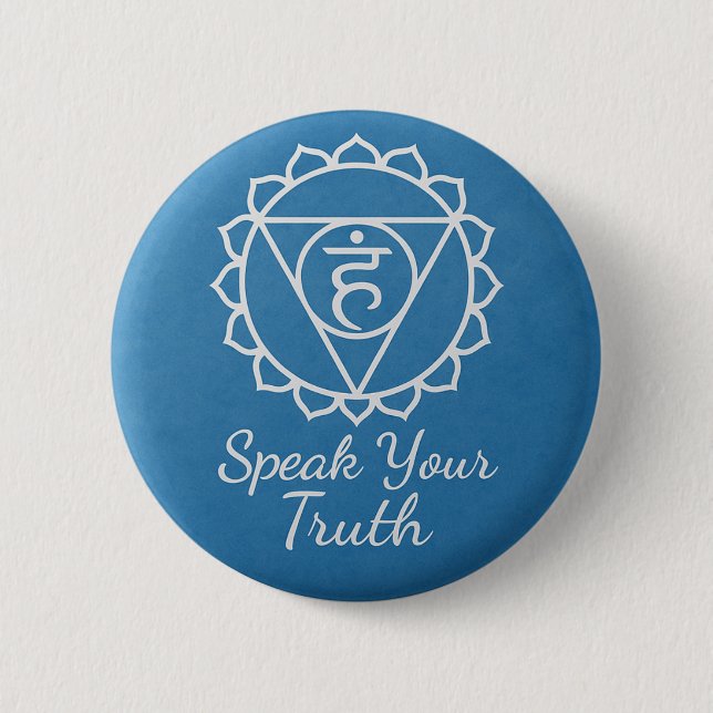 Badge Rond 5 Cm Speak Your Truth Throat Chakra Communication (Devant)