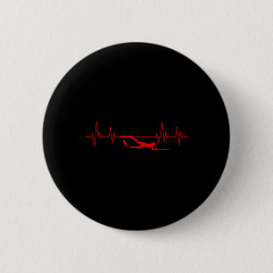 Badge Rond 5 Cm SpearFishing Heartbeat Plongée Spearpêchman Hunti