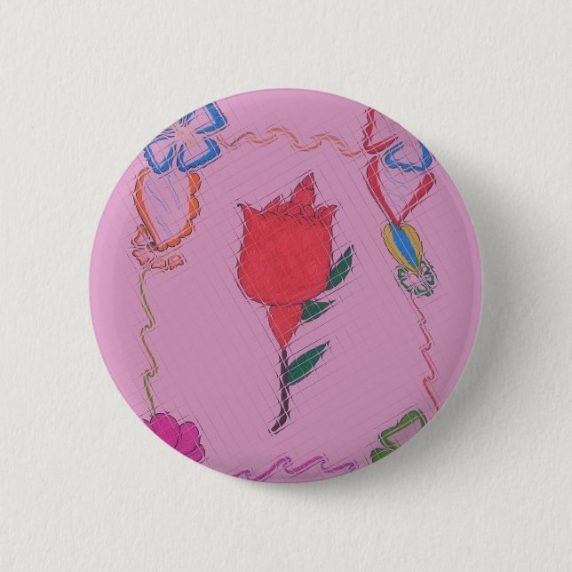 Badge Rond 5 Cm Special Lovely Rose Cute Baby Couleurs roses (Devant)