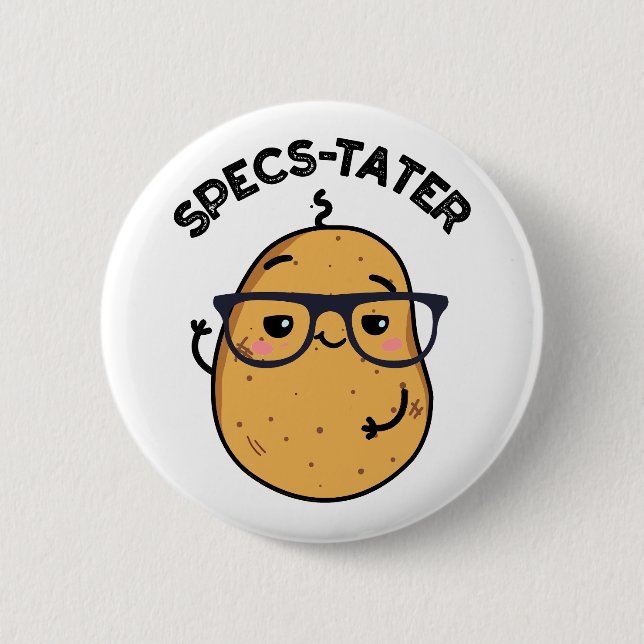 Badge Rond 5 Cm Specs-tato Funny Potato Spectacle Pun (Devant)