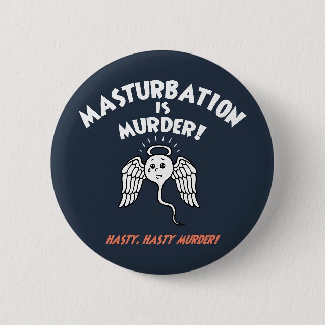 Badge Rond 5 Cm Spermicide ! La main dans le sac ! (Devant)