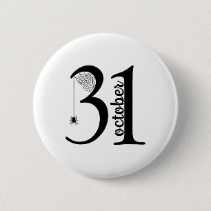 Badge Rond 5 Cm Spider Retro Éffrayant 31 Halloween 31 octobre