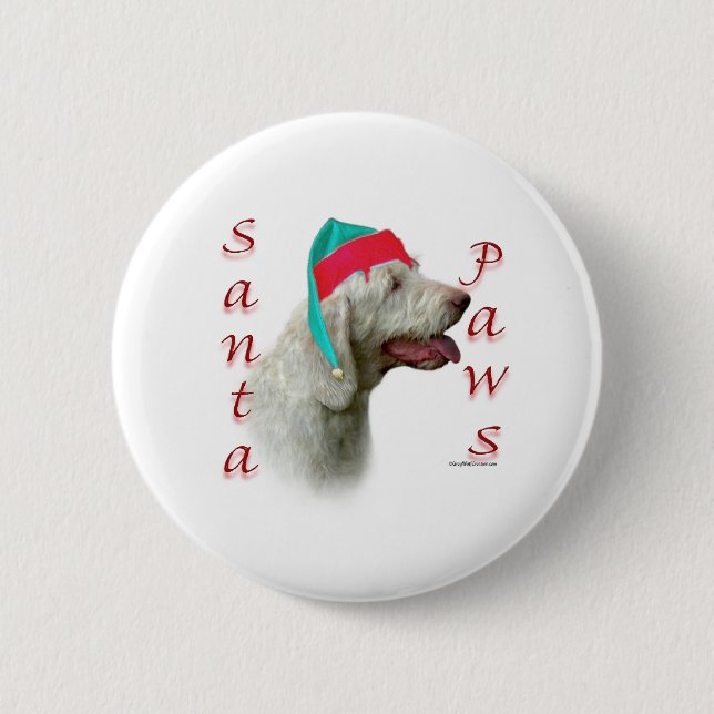Badge Rond 5 Cm Spinone Italiano Père Noël Paws (Devant)